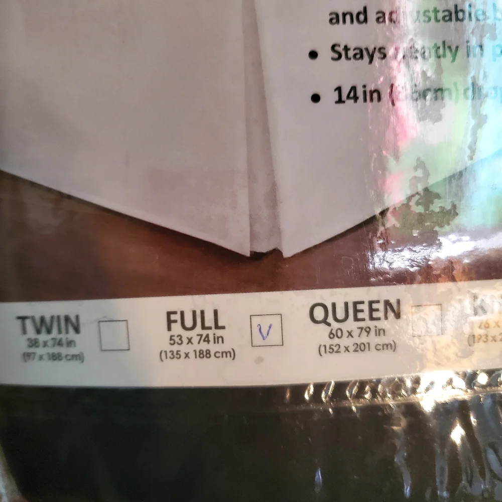 NWT Good News Wrap- Around Tailored Bedskirt - Full Size, Black